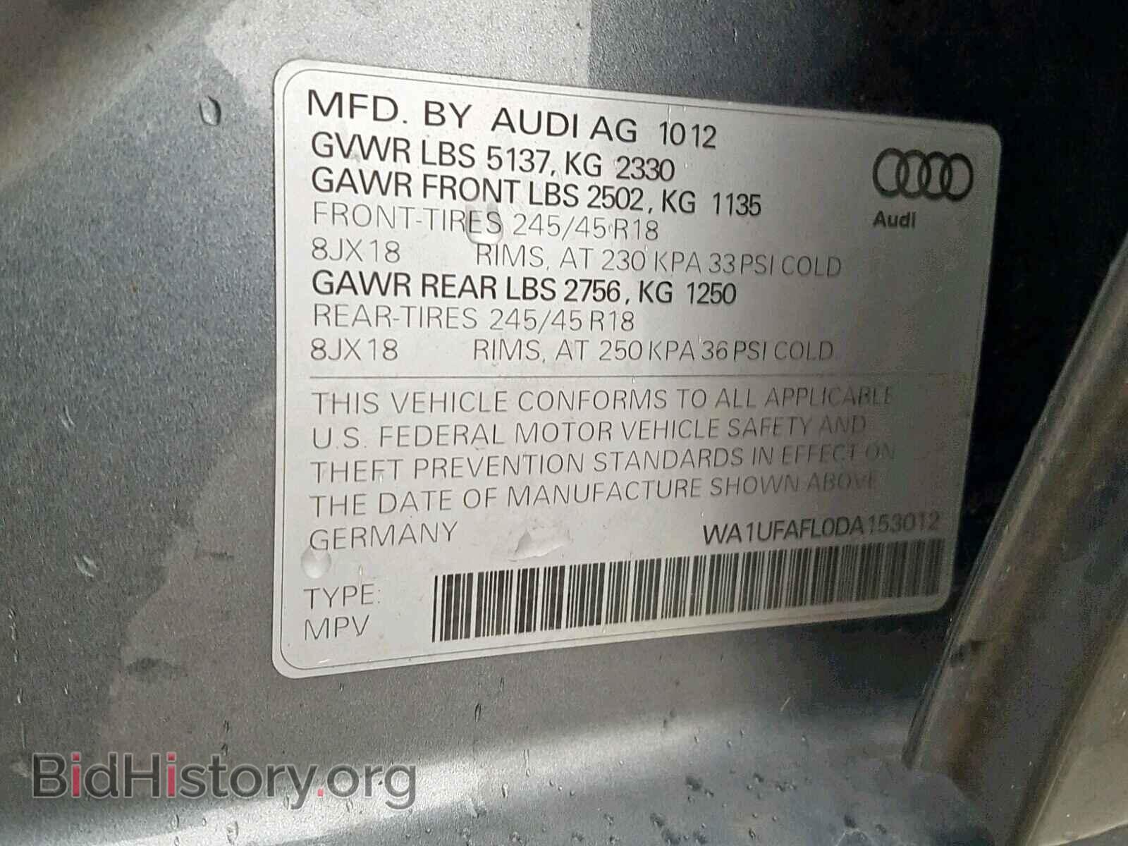 2013 AUDI A4 - VIN: WA1UFAFL0DA153012 - Фото 10