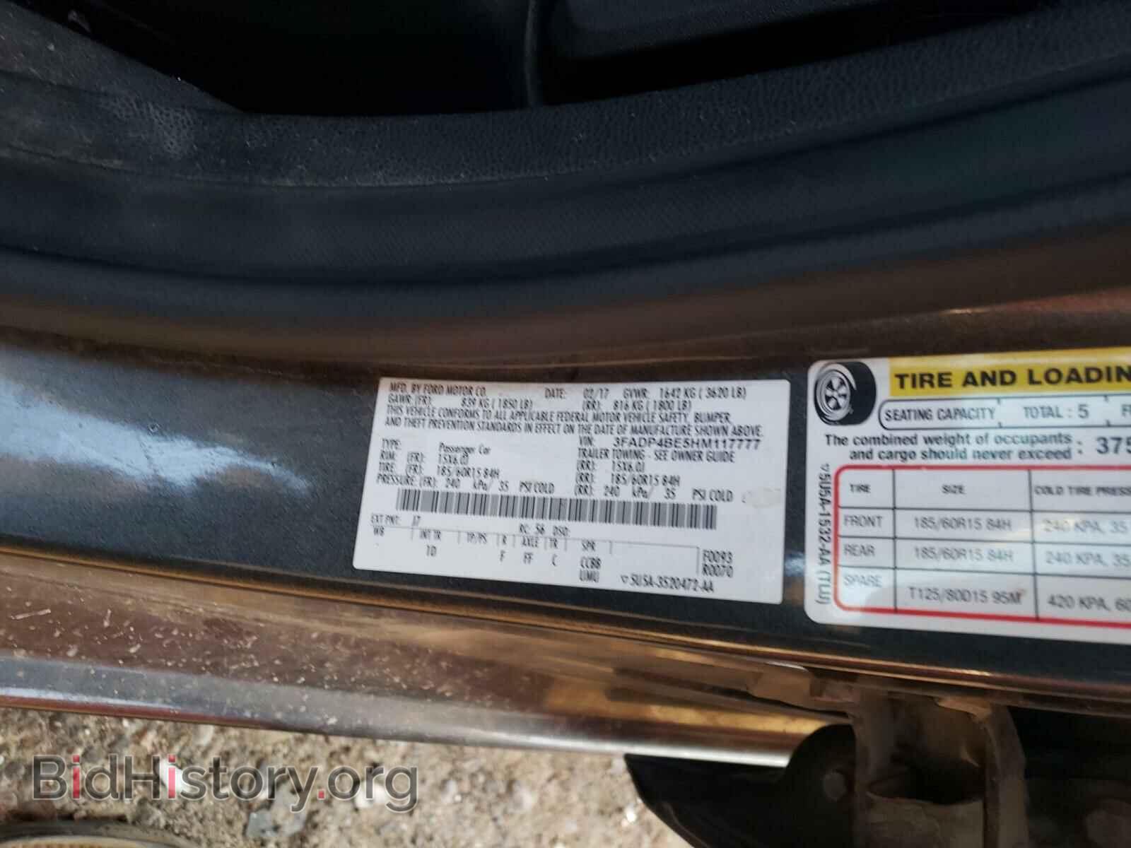 2017 FORD FIESTA - VIN: 3FADP4BE5HM117777 - Фото 10