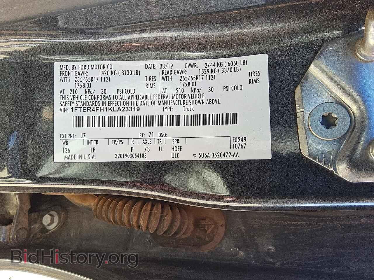 2019 FORD RANGER - VIN: 1FTER4FH1KLA23319 - Фото 12