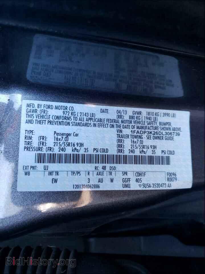 2013 FORD FOCUS - VIN: 1FADP3K26DL306739 - Фото 10