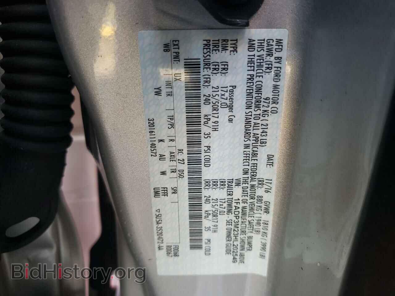2017 FORD FOCUS - VIN: 1FADP3M23HL202549 - Фото 10