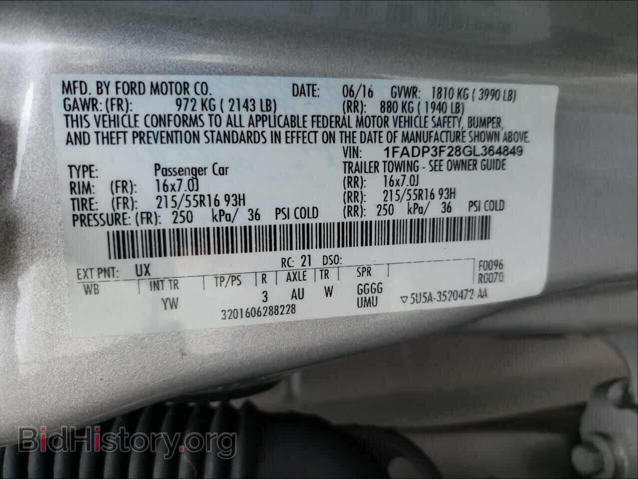 2016 FORD FOCUS - VIN: 1FADP3F28GL364849 - Photo 10