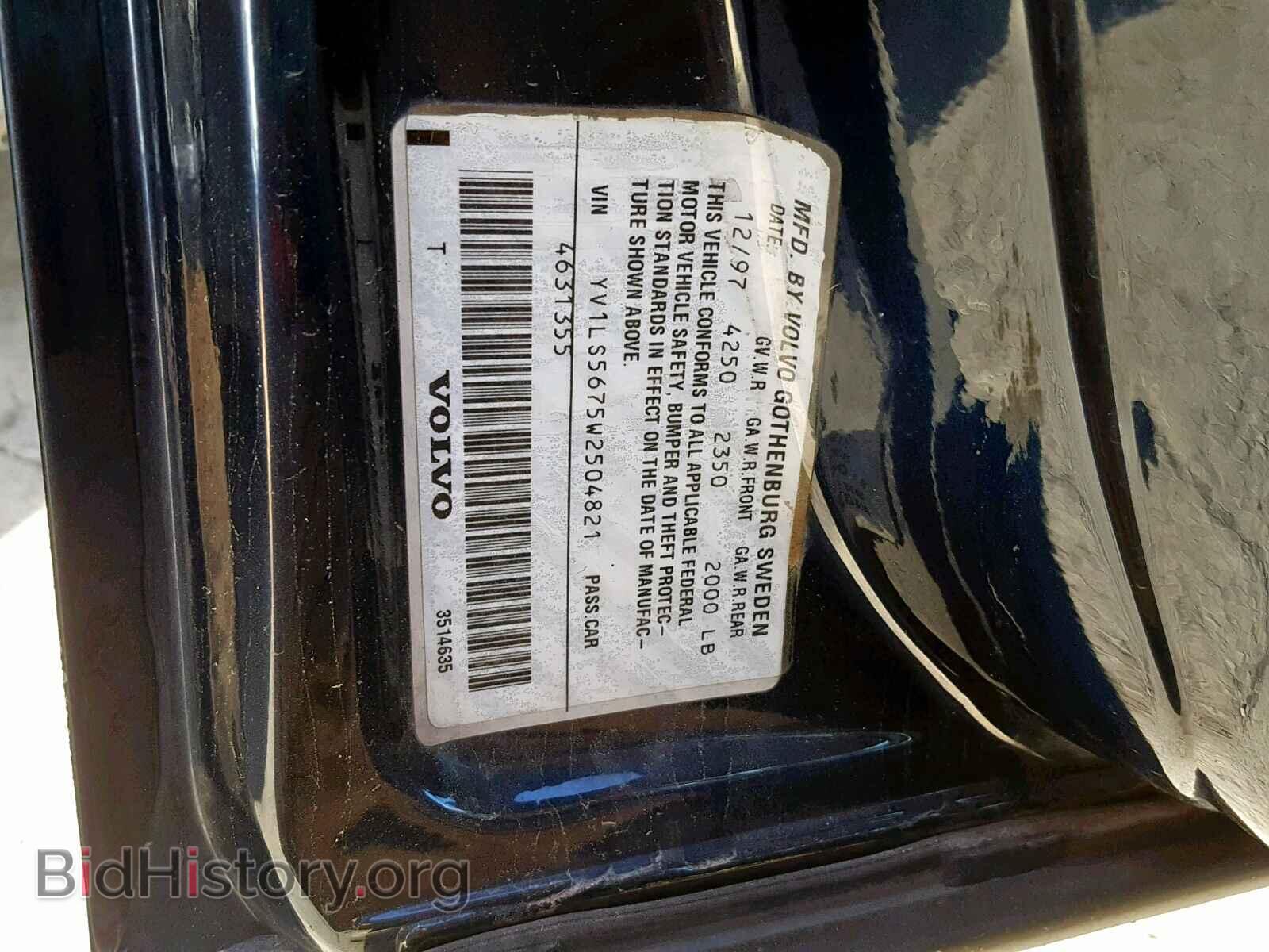 1998 VOLVO S70 - VIN: YV1LS5675W2504821 - Фото 10