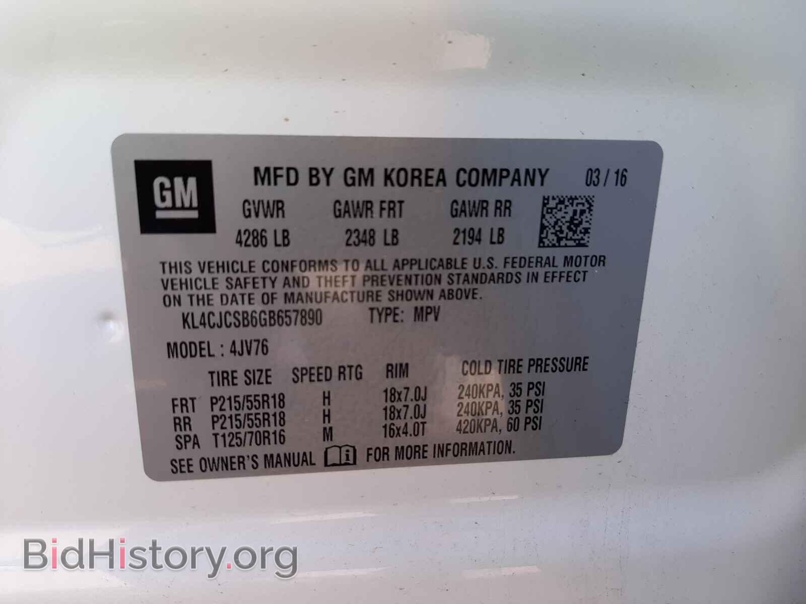 2016 BUICK ENCORE - VIN: KL4CJCSB6GB657890 - Фото 10