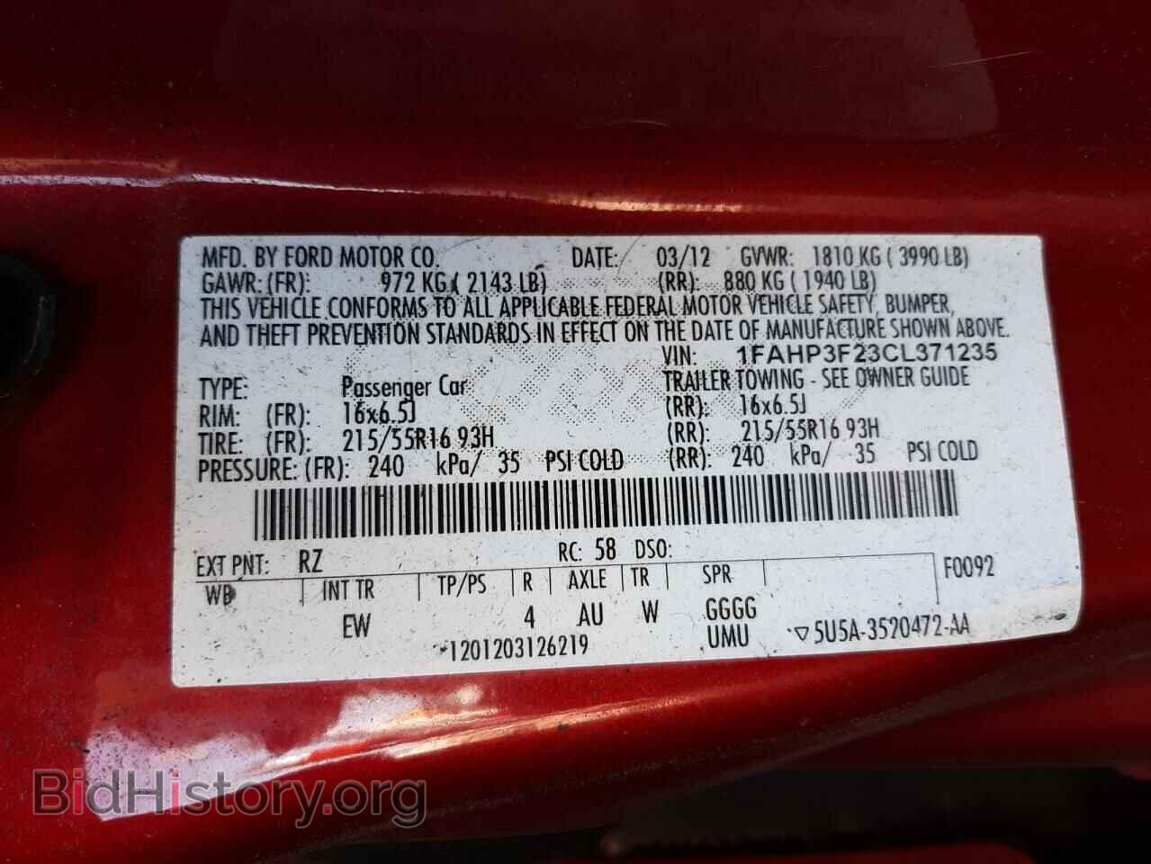 2012 FORD FOCUS - VIN: 1FAHP3F23CL371235 - Photo 10