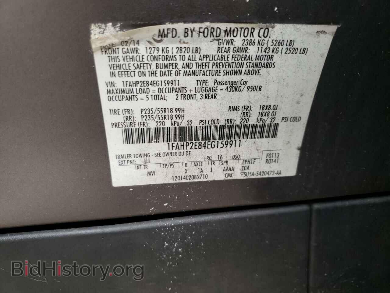 2014 FORD TAURUS - VIN: 1FAHP2E84EG159911 - Photo 10