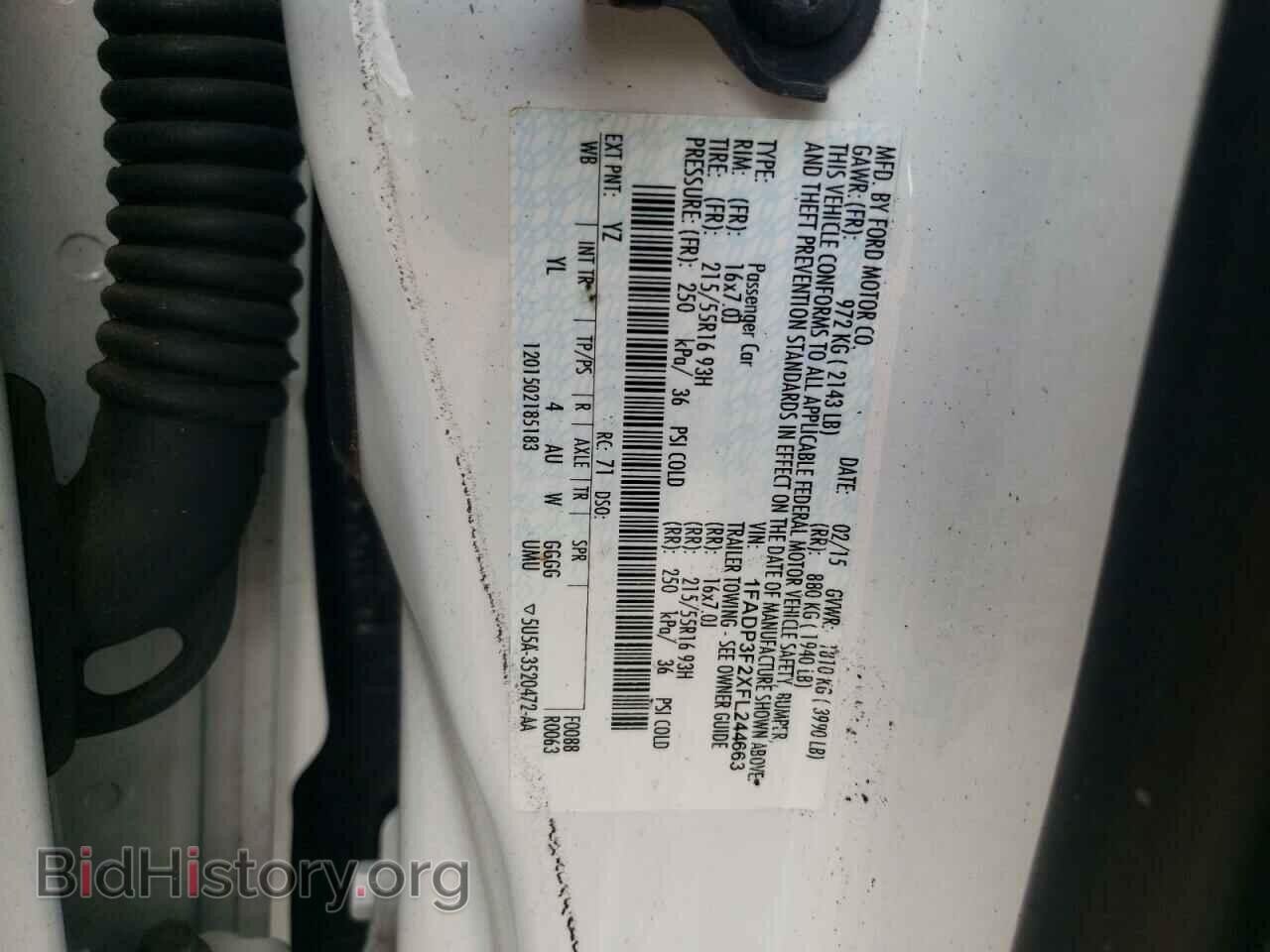 2015 FORD FOCUS - VIN: 1FADP3F2XFL244663 - Фото 10