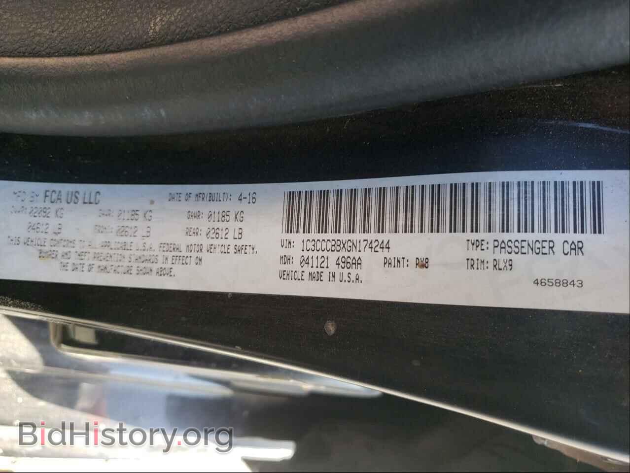 2016 CHRYSLER 200 - VIN: 1C3CCCBBXGN174244 - Фото 10
