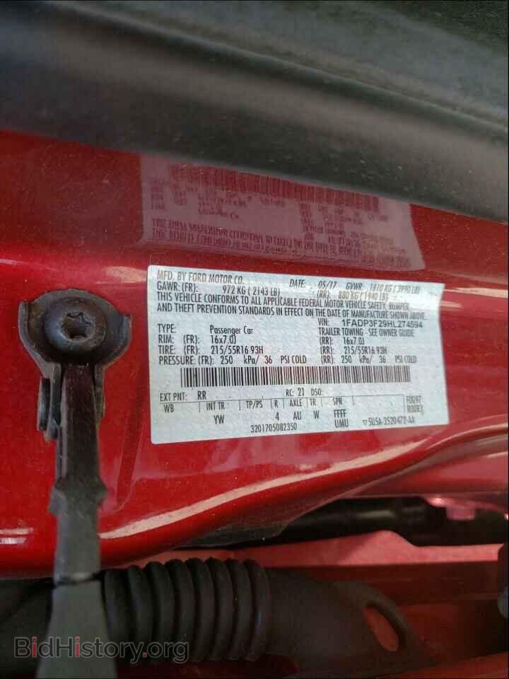 2017 FORD FOCUS - VIN: 1FADP3F29HL274594 - Фото 10