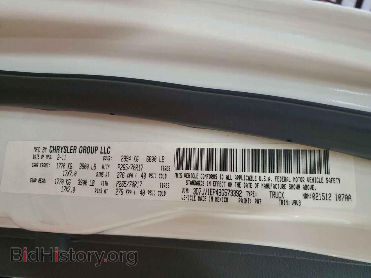 2011 DODGE All Models - VIN: 3D7JV1EP4BG573392 - Photo 12