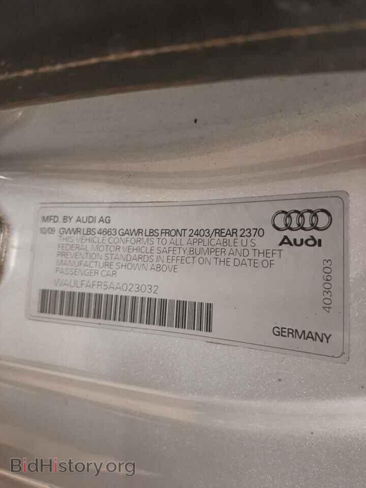 2010 AUDI A5 - VIN: WAULFAFR5AA023032 - Фото 10