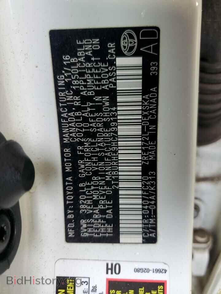 2017 TOYOTA COROLLA - VIN: 2T1BURHE9HC799134 - Фото 13