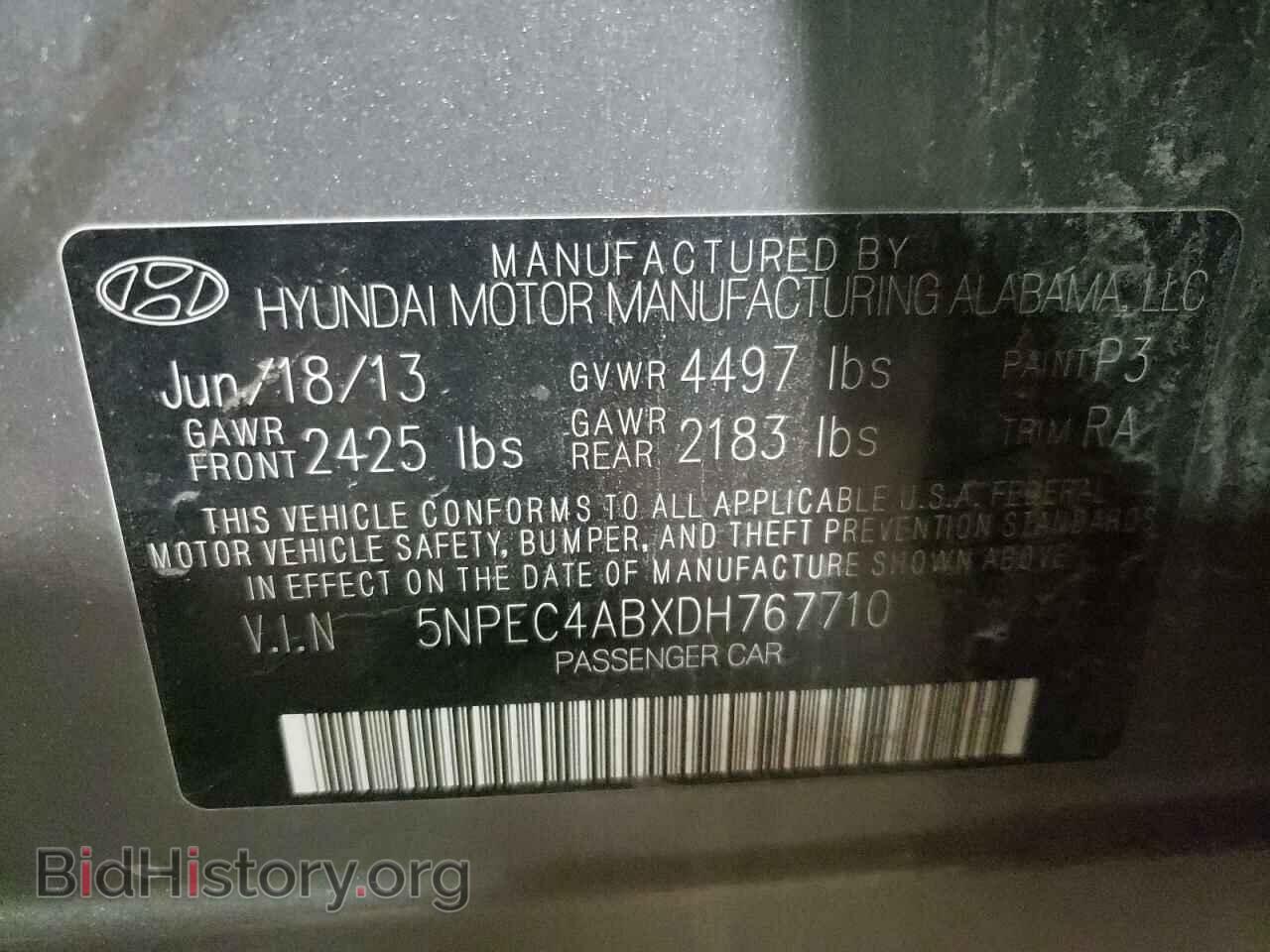 2013 HYUNDAI SONATA - VIN: 5NPEC4ABXDH767710 - Фото 10