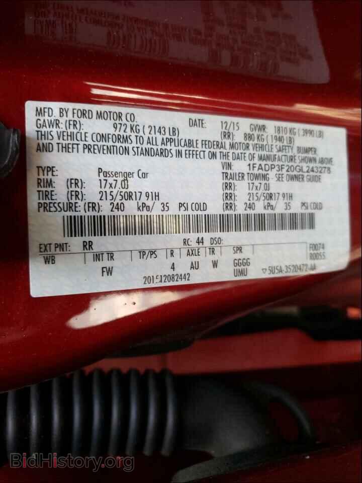 2016 FORD FOCUS - VIN: 1FADP3F20GL243278 - Фото 10