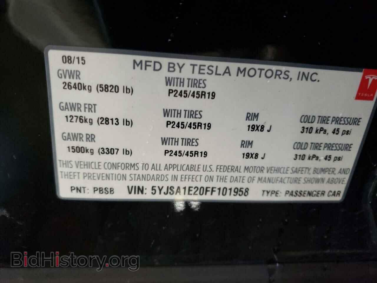 2015 TESLA MODEL S - VIN: 5YJSA1E20FF101958 - Photo 10