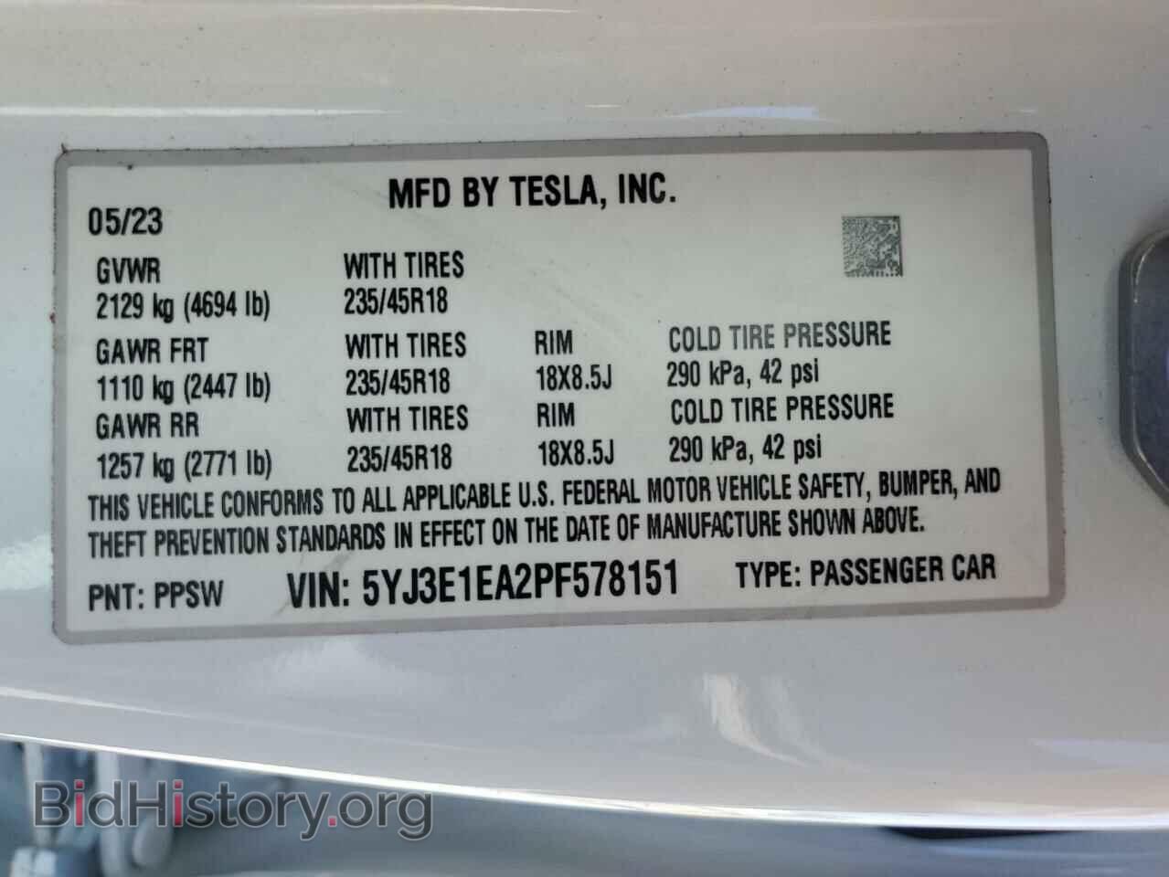 2023 TESLA MODEL 3 - VIN: 5YJ3E1EA2PF578151 - Фото 13