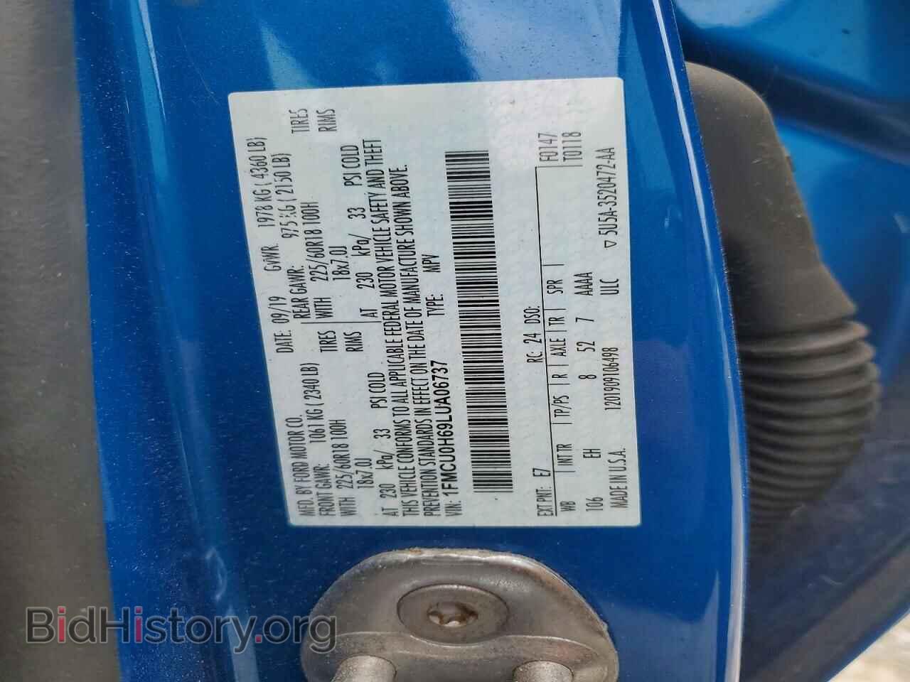 2020 FORD ESCAPE - VIN: 1FMCU0H69LUA06737 - Photo 12