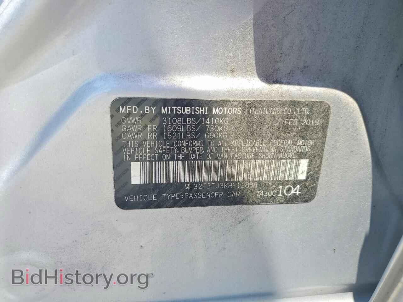 2019 MITSUBISHI MIRAGE - VIN: ML32F3FJ3KHF12838 - Фото 12