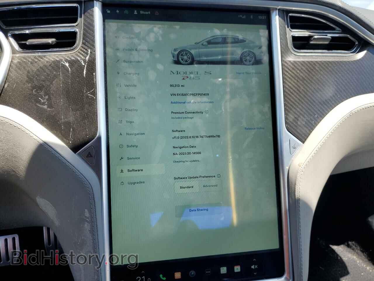 2012 TESLA MODEL S - VIN: 5YJSA1CP6CFP01409 - Фото 9