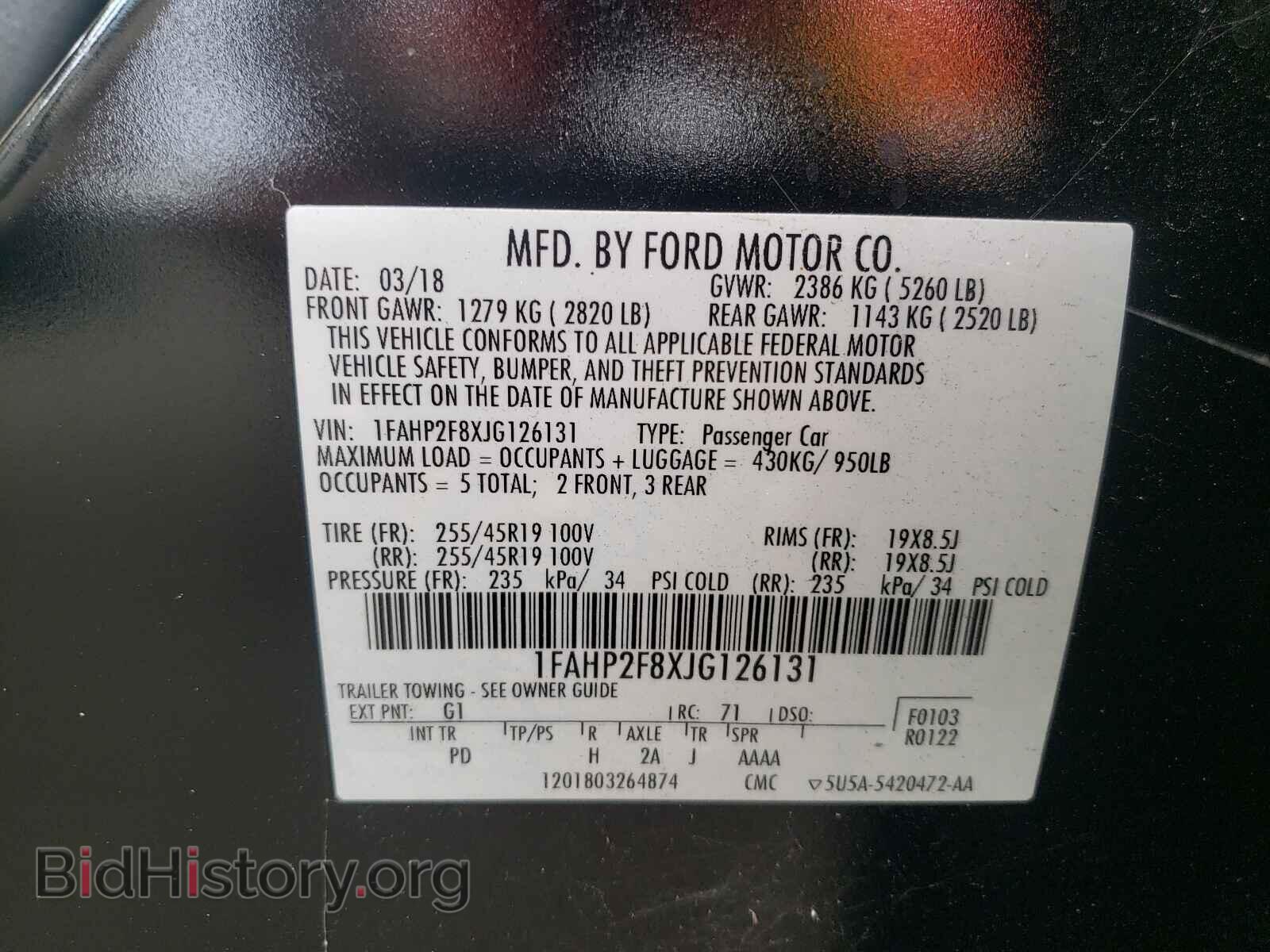 2018 FORD TAURUS - VIN: 1FAHP2F8XJG126131 - Photo 10