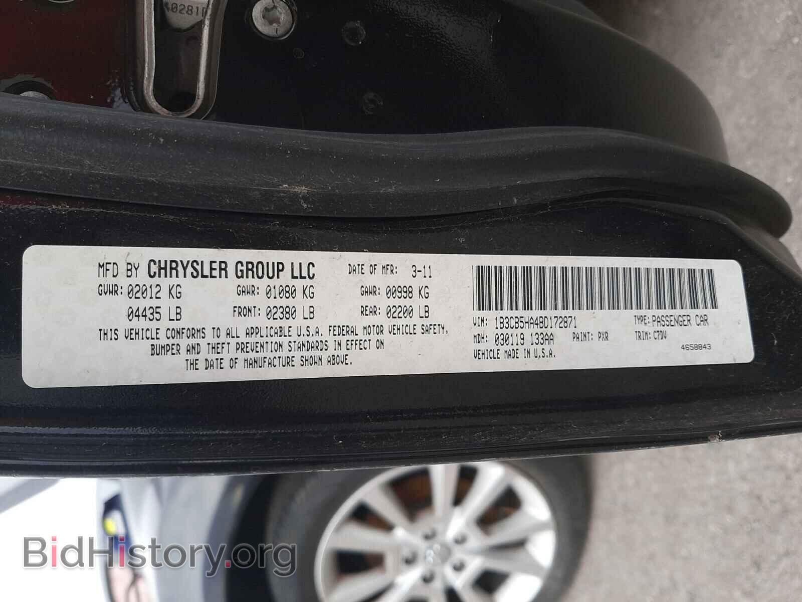 2011 DODGE CALIBER - VIN: 1B3CB5HA4BD172871 - Фото 10