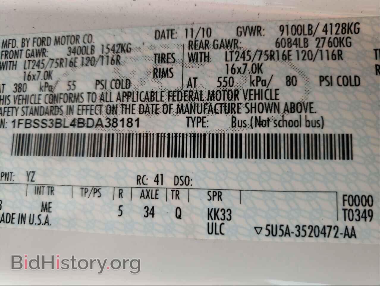 2011 FORD ECONOLINE - VIN: 1FBSS3BL4BDA38181 - Photo 10