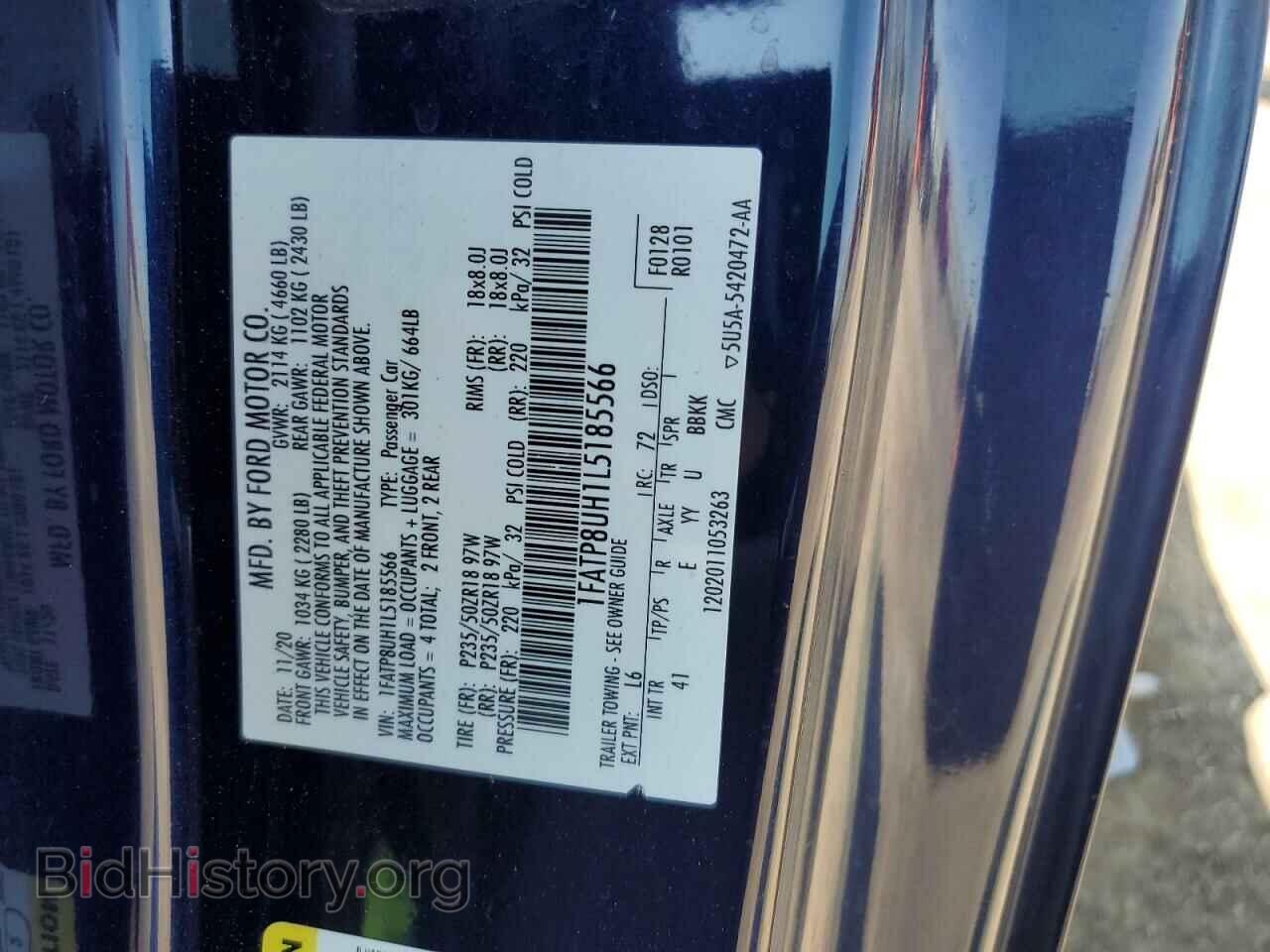 2020 FORD ALL Models - VIN: 1FATP8UH1L5185566 - Фото 12