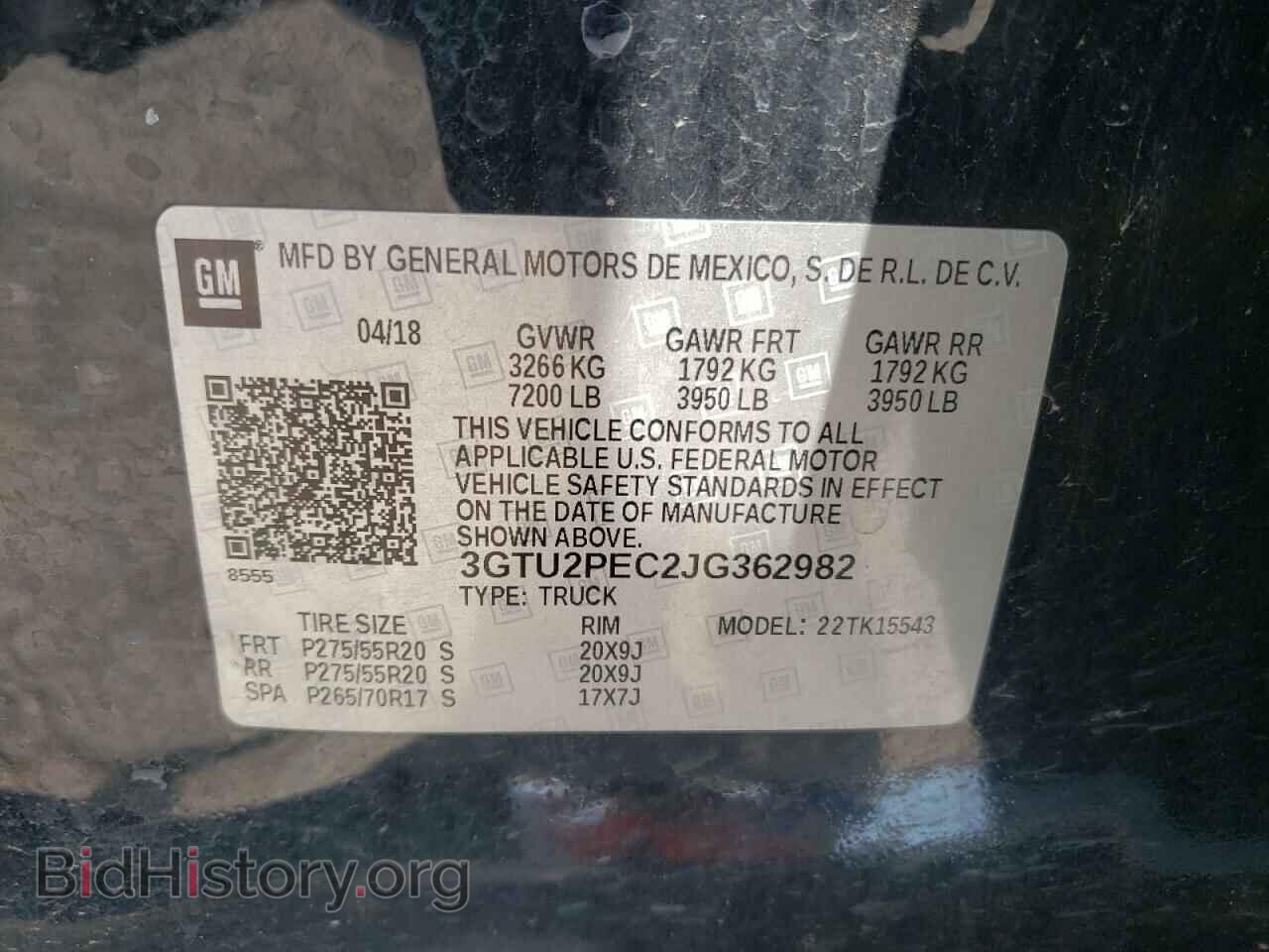 2018 GMC SIERRA - VIN: 3GTU2PEC2JG362982 - Фото 12