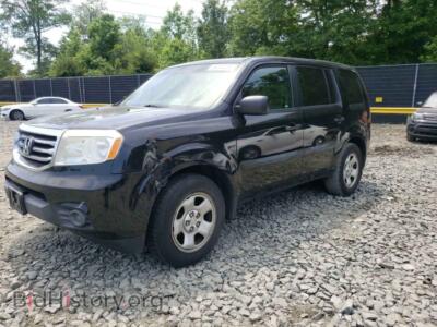 2013 Honda PILOT LX, черный — VIN 5FNYF4H27DB016184, Copart