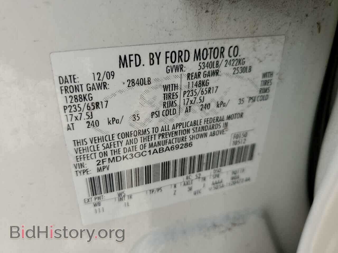 2010 FORD EDGE - VIN: 2FMDK3GC1ABA69286 - Photo 10