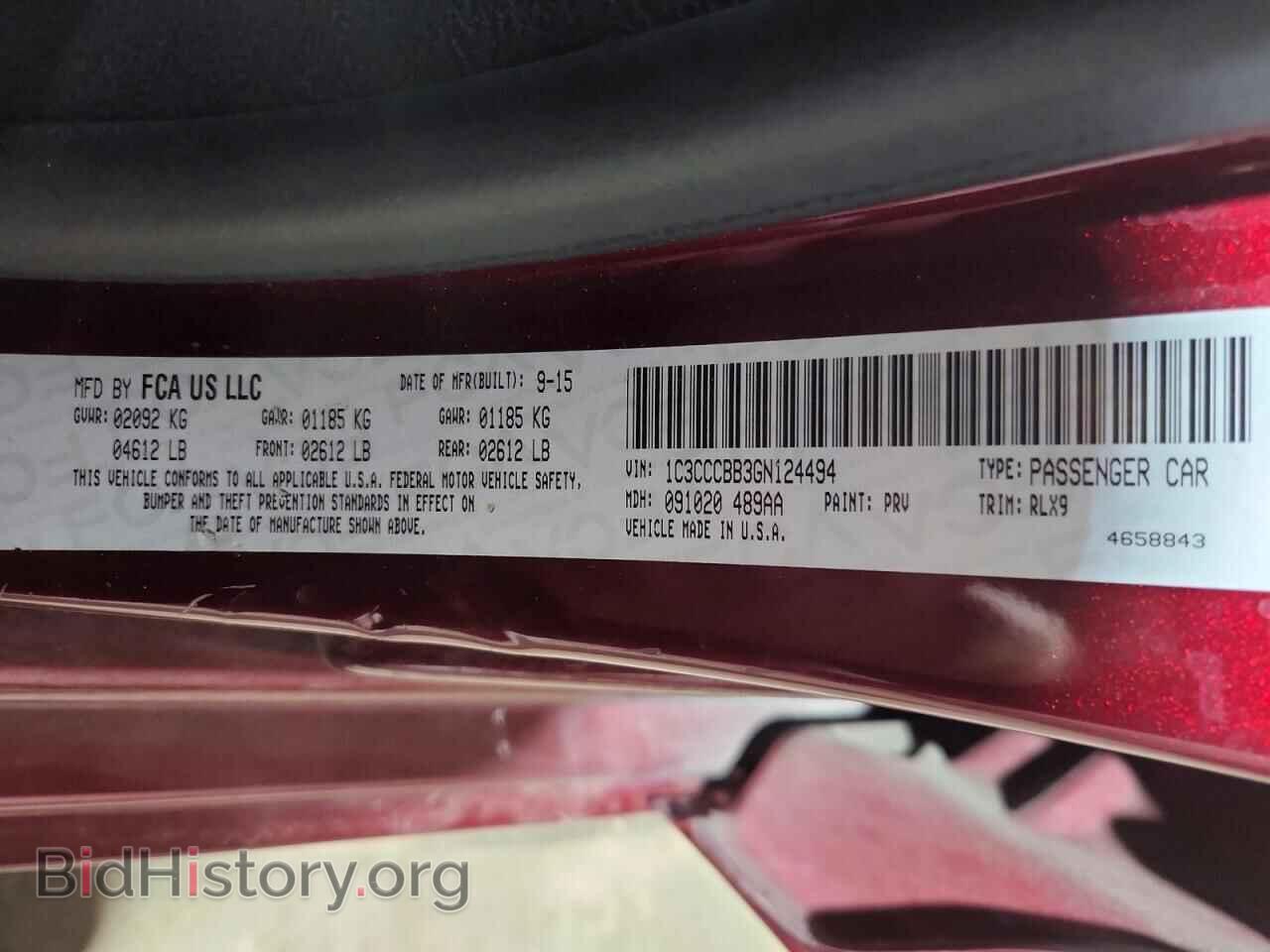 2016 CHRYSLER 200 - VIN: 1C3CCCBB3GN124494 - Photo 12