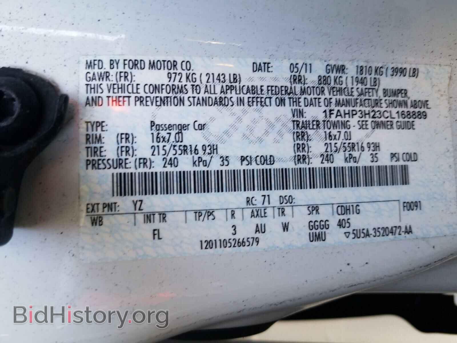 2012 FORD FOCUS - VIN: 1FAHP3H23CL168889 - Фото 10