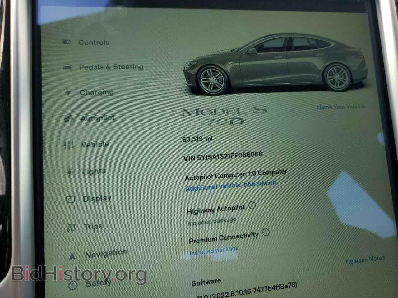 2015 TESLA MODEL S - VIN: 5YJSA1S21FF086066 - Photo 9