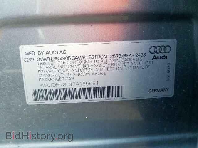 2007 AUDI A4 - VIN: WAUDH78E87A199061 - Фото 10