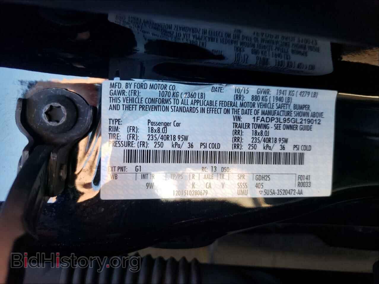 2016 FORD FOCUS - VIN: 1FADP3L95GL219012 - Фото 10