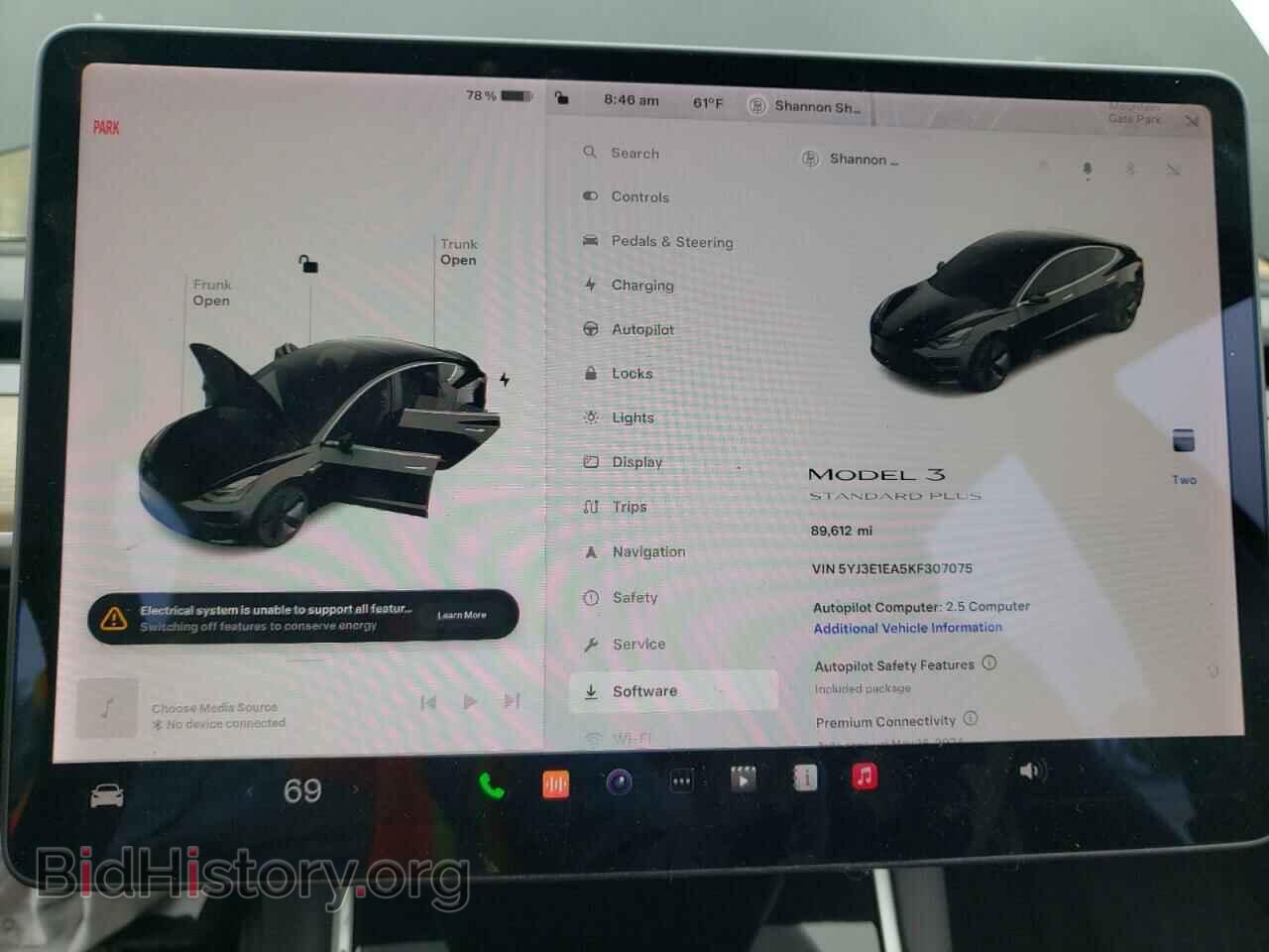 2019 TESLA MODEL 3 - VIN: 5YJ3E1EA5KF307075 - Фото 9