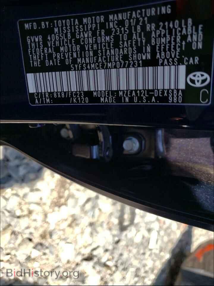 2021 TOYOTA COROLLA - VIN: 5YFS4MCE7MP077231 - Фото 10