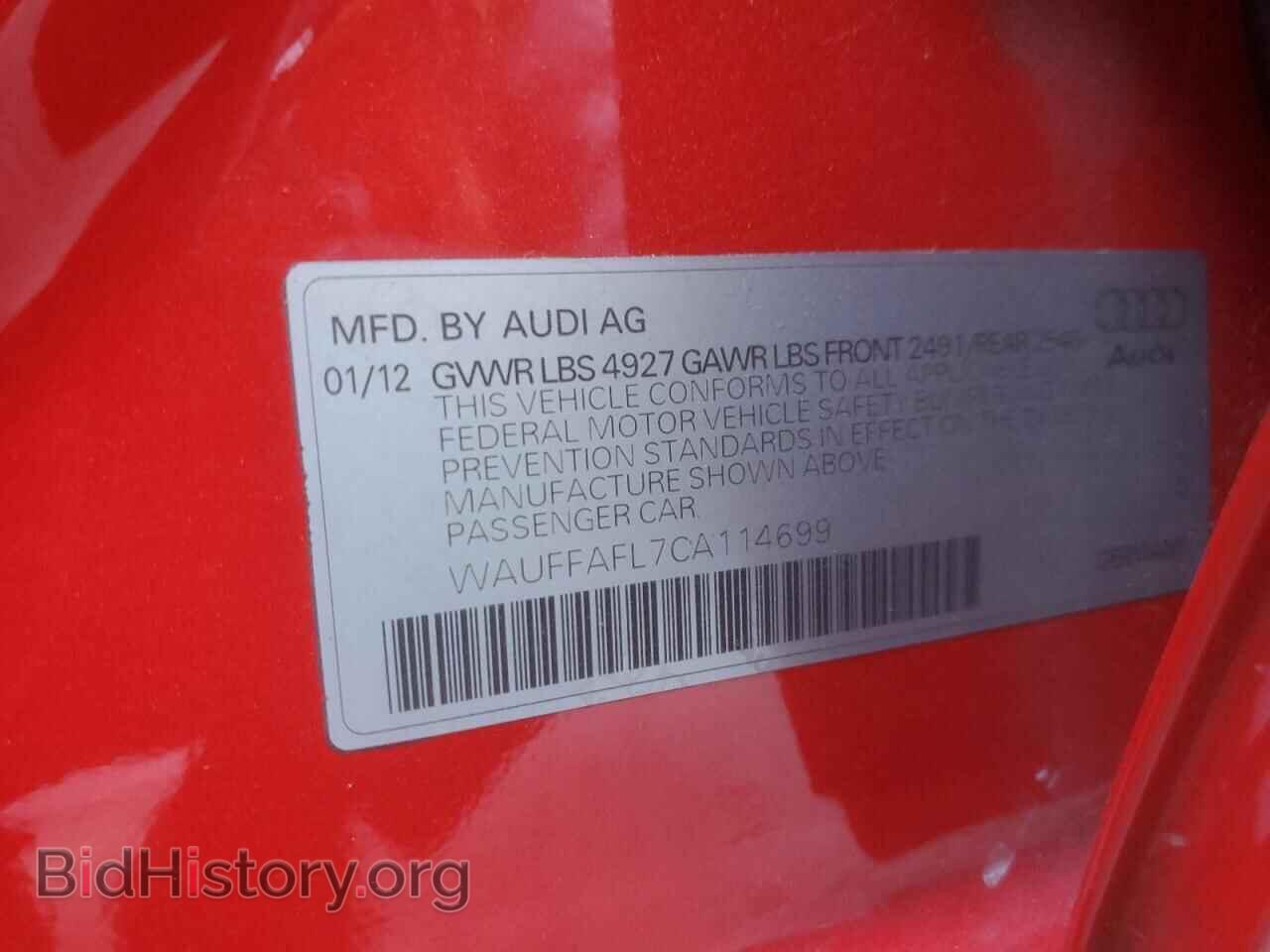 2012 AUDI A4 - VIN: WAUFFAFL7CA114699 - Photo 12