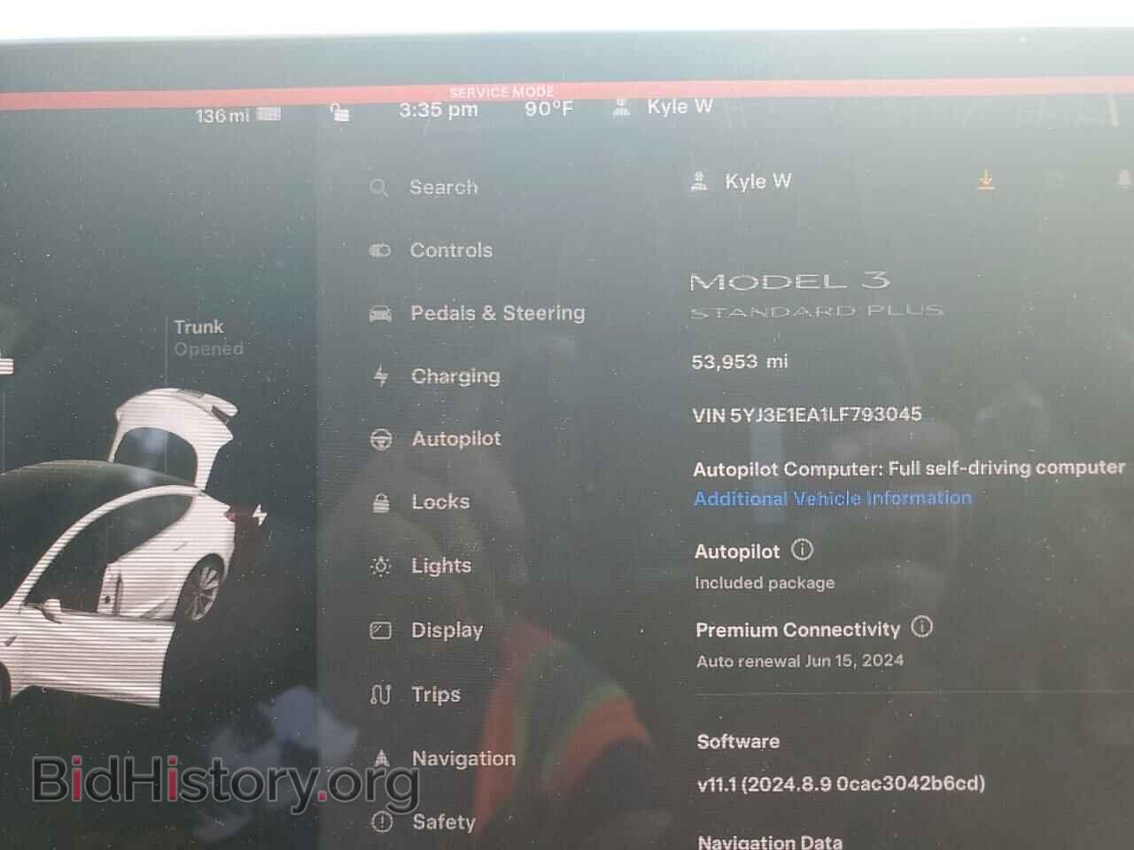 2020 TESLA MODEL 3 - VIN: 5YJ3E1EA1LF793045 - Фото 9