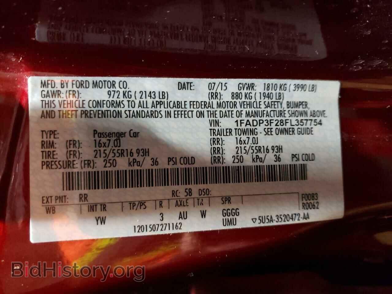2015 FORD FOCUS - VIN: 1FADP3F28FL357754 - Фото 12