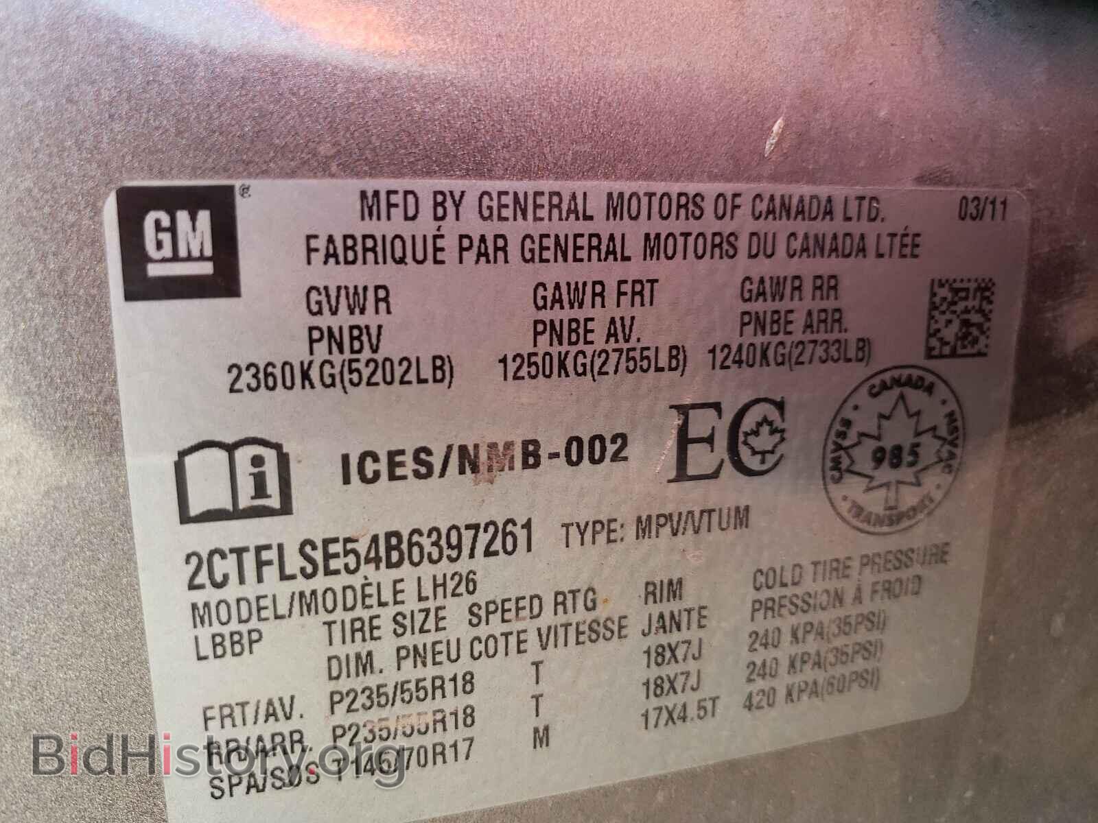 2011 GMC TERRAIN - VIN: 2CTFLSE54B6397261 - Photo 10