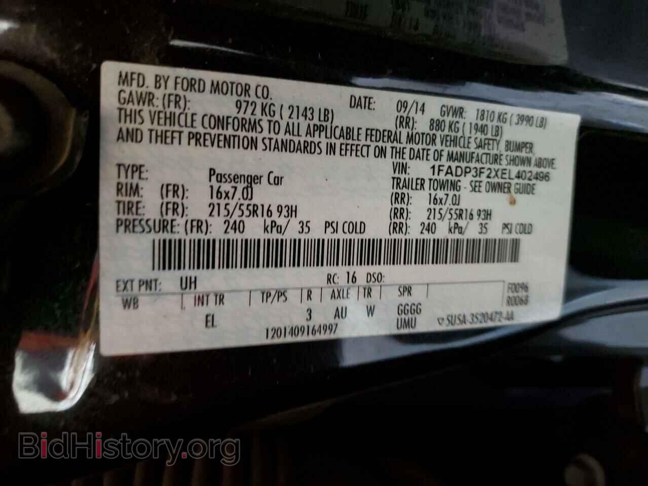 2014 FORD FOCUS - VIN: 1FADP3F2XEL402496 - Фото 12