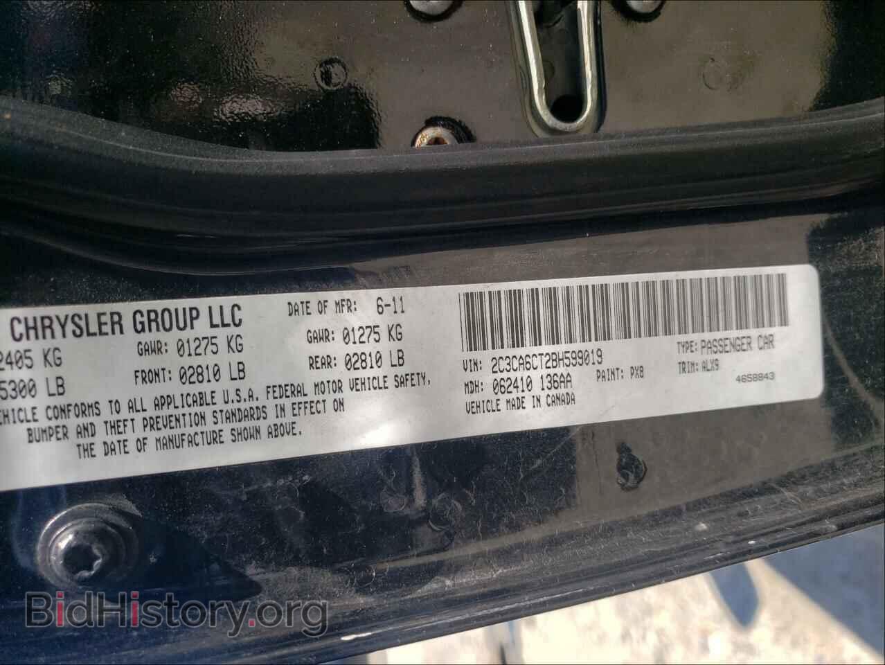 2011 CHRYSLER 300 - VIN: 2C3CA6CT2BH599019 - Фото 10