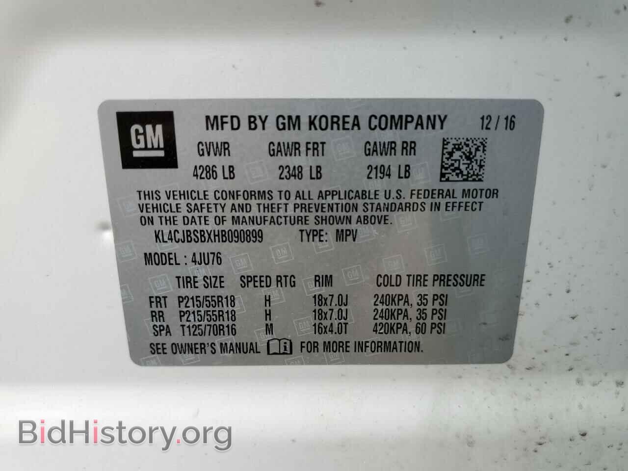 2017 BUICK ENCORE - VIN: KL4CJBSBXHB090899 - Photo 13