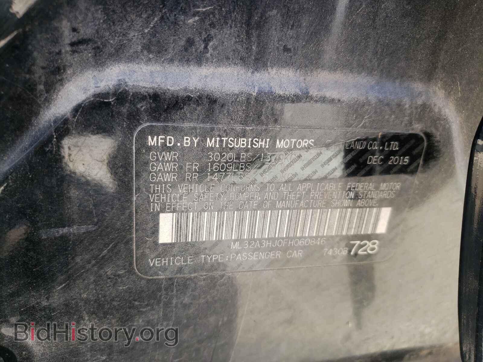 2015 MITSUBISHI MIRAGE - VIN: ML32A3HJ0FH060846 - Фото 10