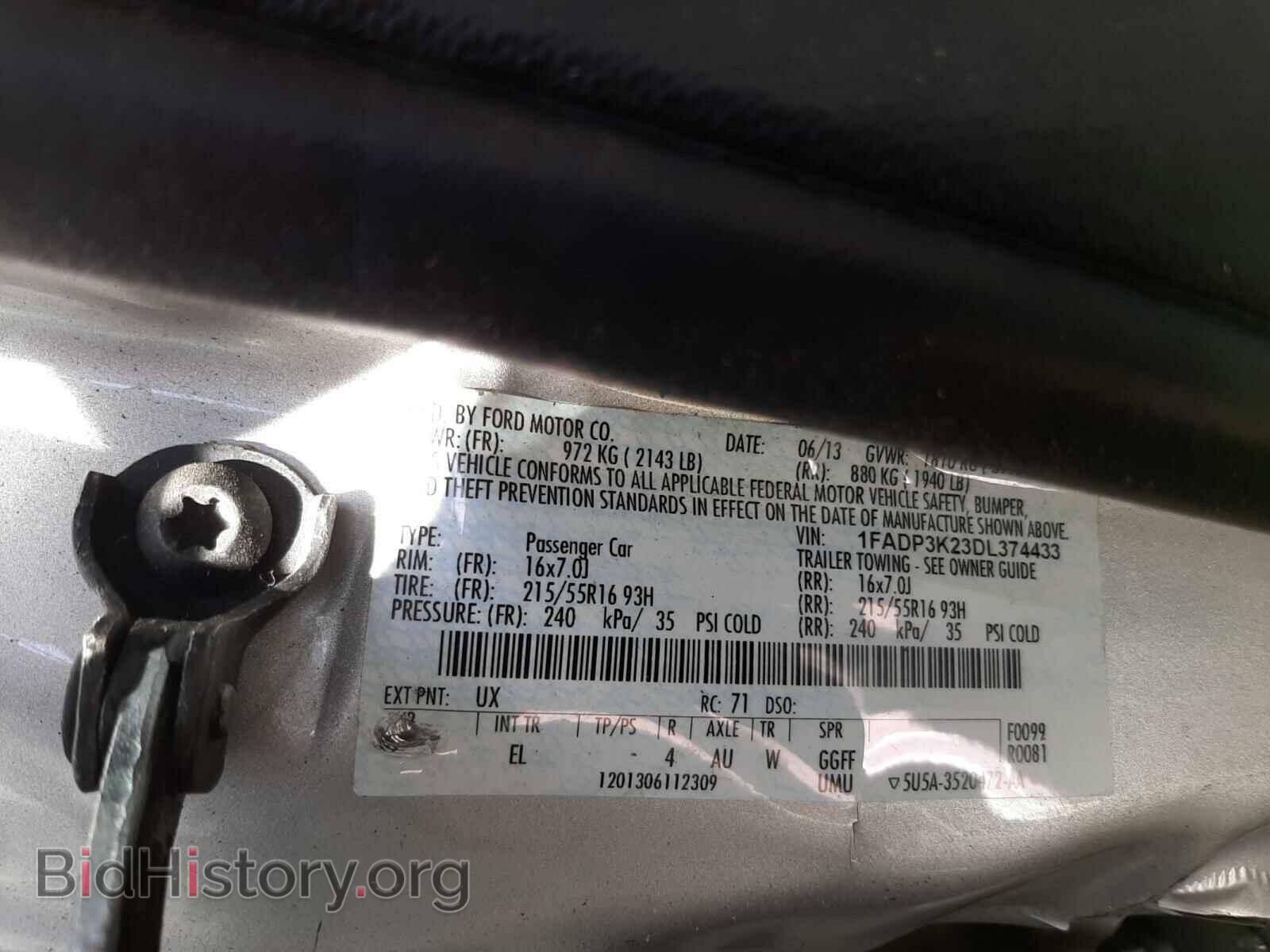 2013 FORD FOCUS - VIN: 1FADP3K23DL374433 - Фото 10