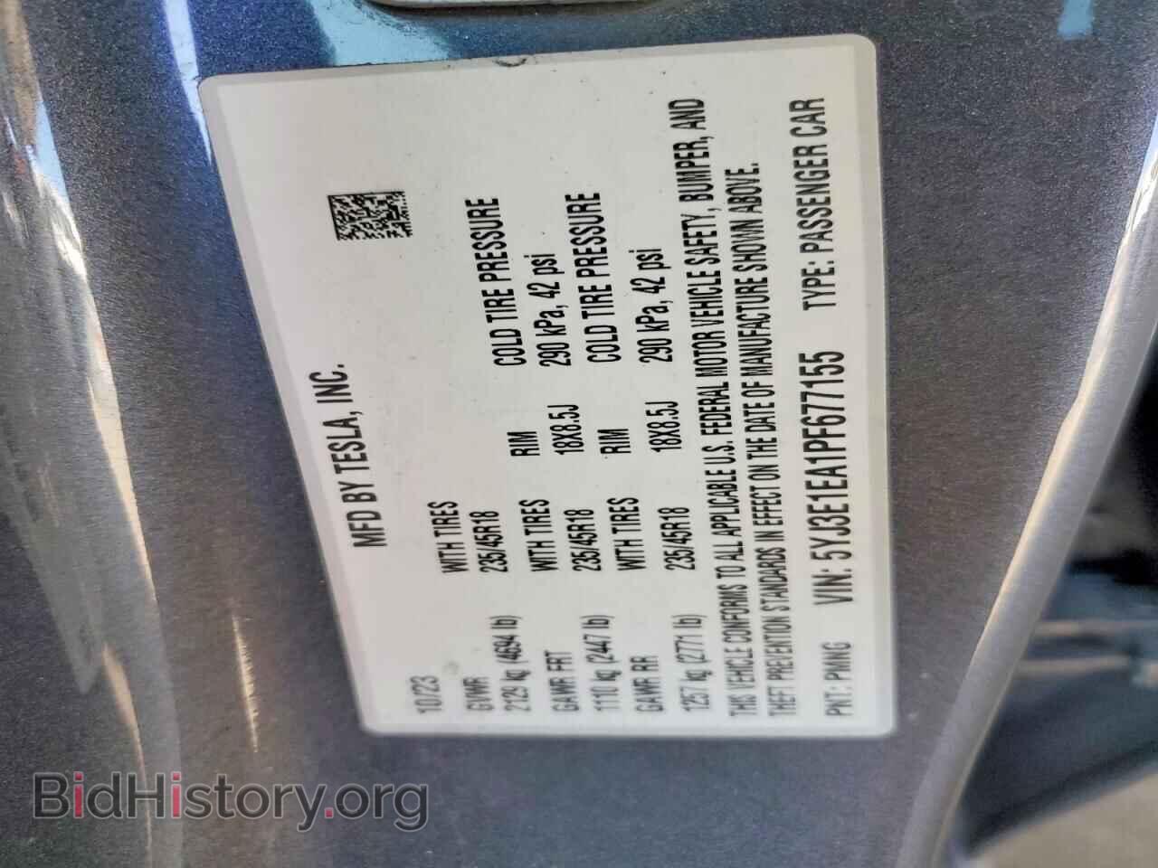 2023 TESLA MODEL 3 - VIN: 5YJ3E1EA1PF677155 - Фото 12