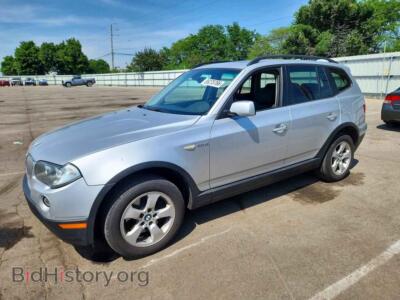 2007 BMW X3 3.0SI, серебристый — VIN WBXPC93497WF02835, Copart