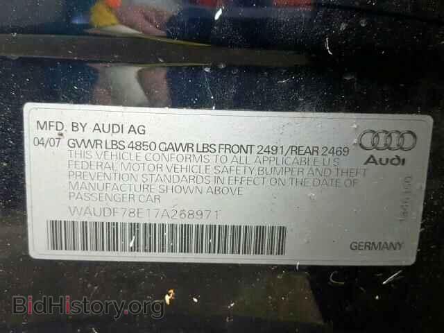 2007 AUDI A4 - VIN: WAUDF78E17A268971 - Фото 10