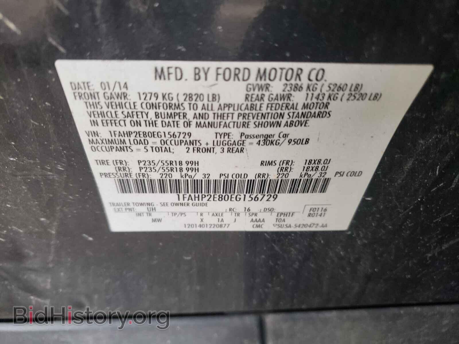 2014 FORD TAURUS - VIN: 1FAHP2E80EG156729 - Photo 10